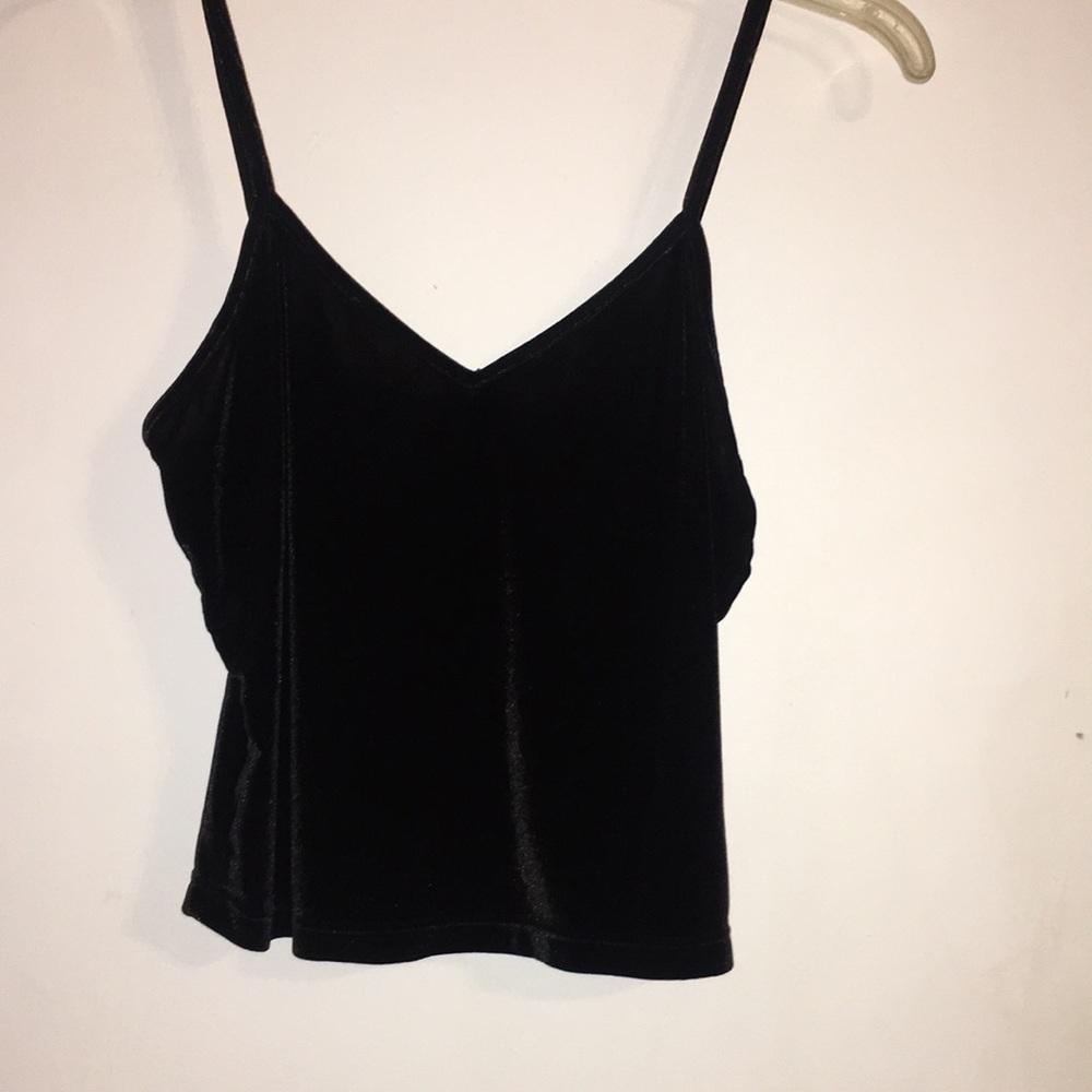 Black suede spaghetti basic top